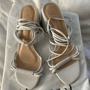 Free People lace up block heel